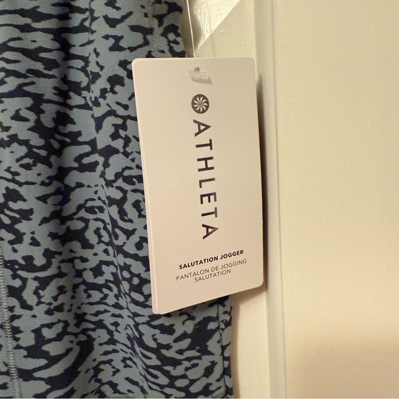 NWT Athleta Salutation Printed Joggers Petrol Blue Size M - Picture 5 of 9